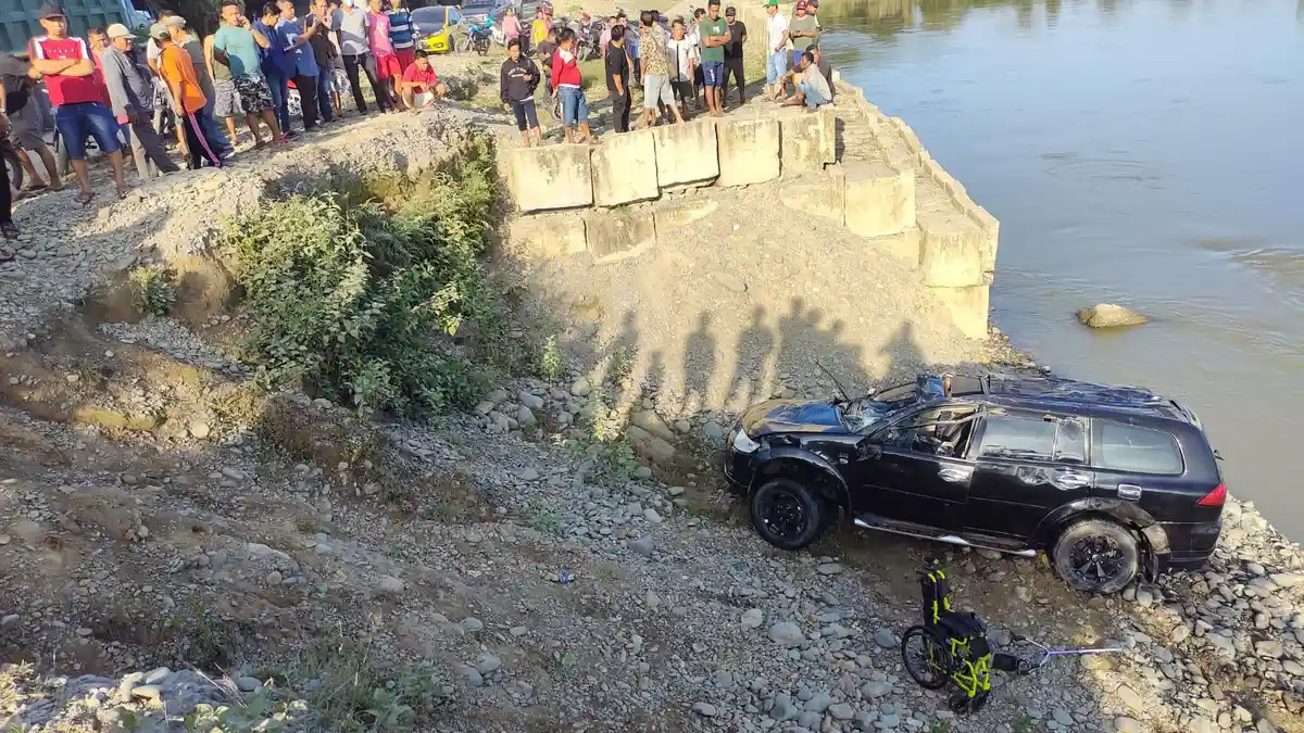 Kronologi Mobil Pajero Sport Terjun ke Sungai Batang Serangan Langkat, Berawal saat Sopir Mengantuk