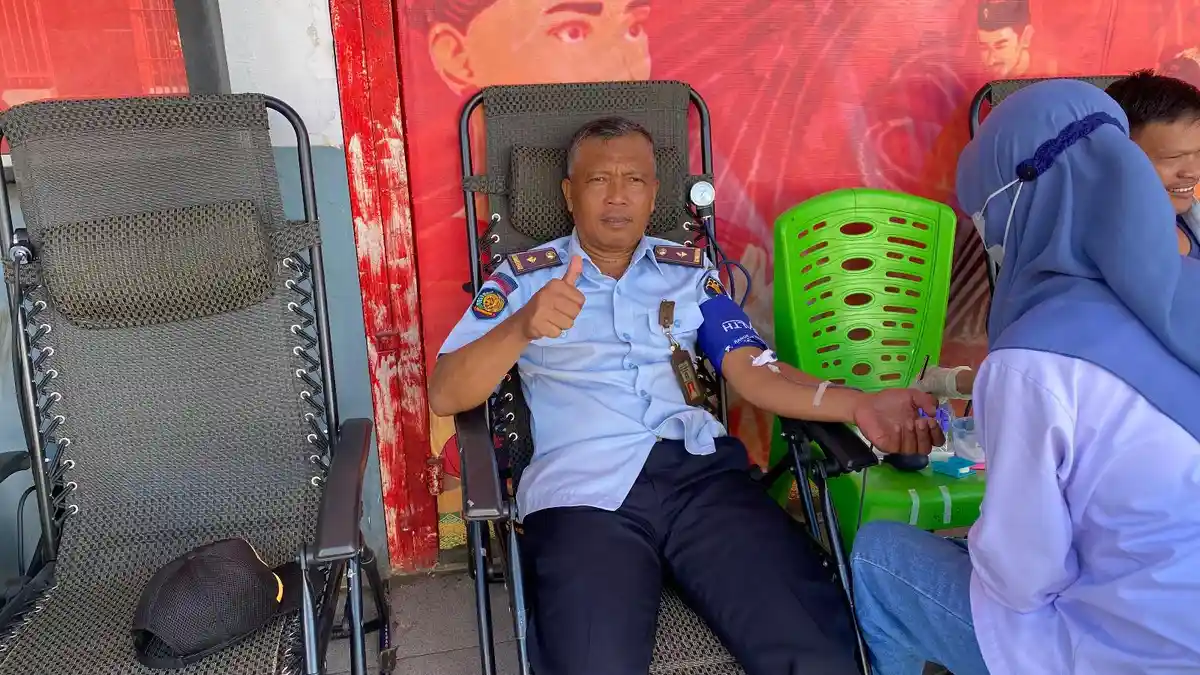 Semarak Hari Dharma Karya Dhika, Lapas Lubuk Pakam Kemenkumham Sumut Laksanakan Giat Donor Darah