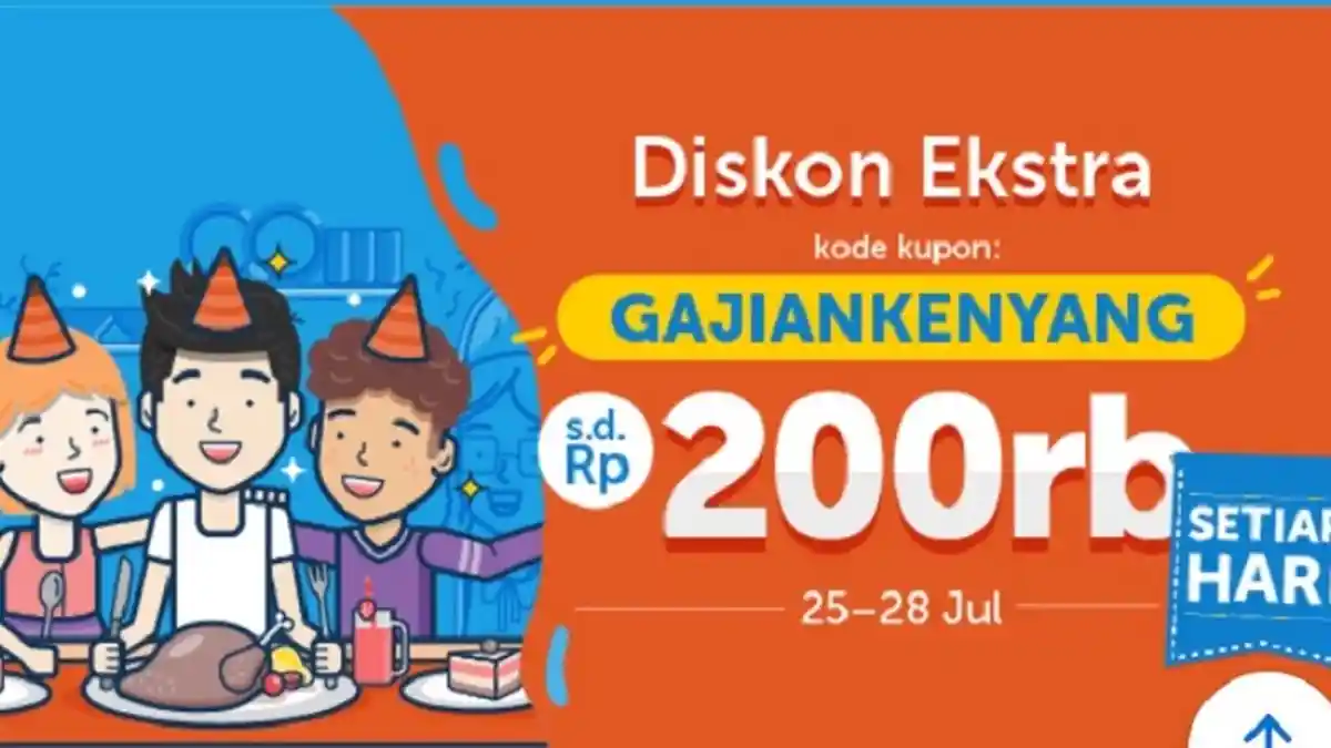 Kabar Gembira! Promo Diskon Ekstra Traveloka Eats Hingga Rp 200 Ribu, Berlaku 25 Hingga 28 Juli