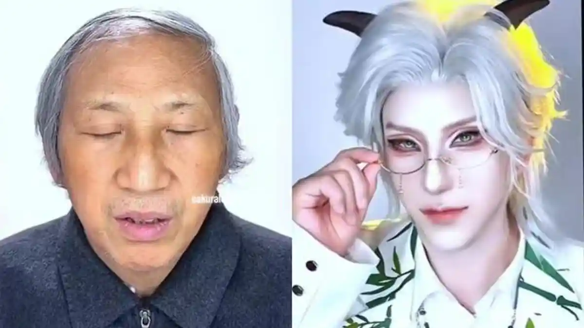 Viral Tansformasi Kakek Jadi Idol K-Pop Berkat Riasan Cucunya
