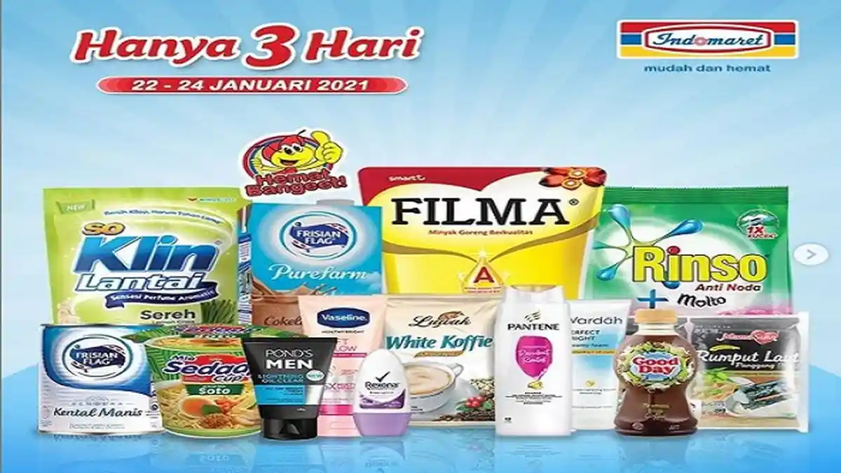 JSM Indomaret Minggu 24 Januari 2021, Indomaret Hari Ini Shinzui Murah, Susu Bendera Diskon Rp 7.000