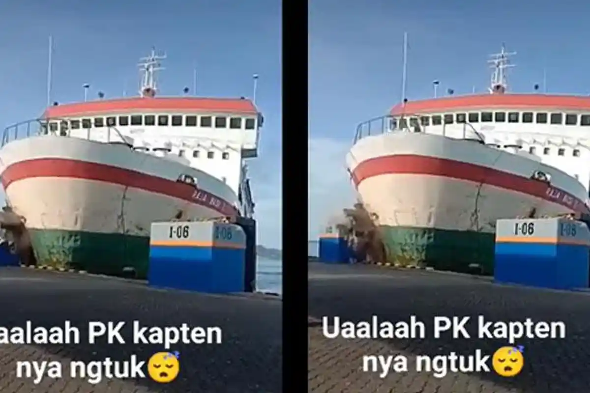 Video Detik-detik Kapal Ferry Seruduk Dermaga Pelabuhan Bakauheni, Petugas Berlarian