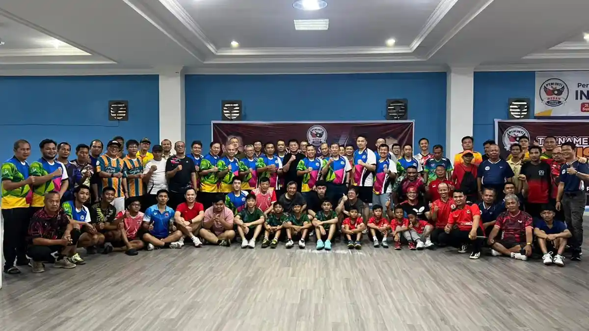 147 Atlet dari 21 Klub Meriahkan Kejuaraan Tenis Meja Landen Marbun Cup di GOR INTI Medan