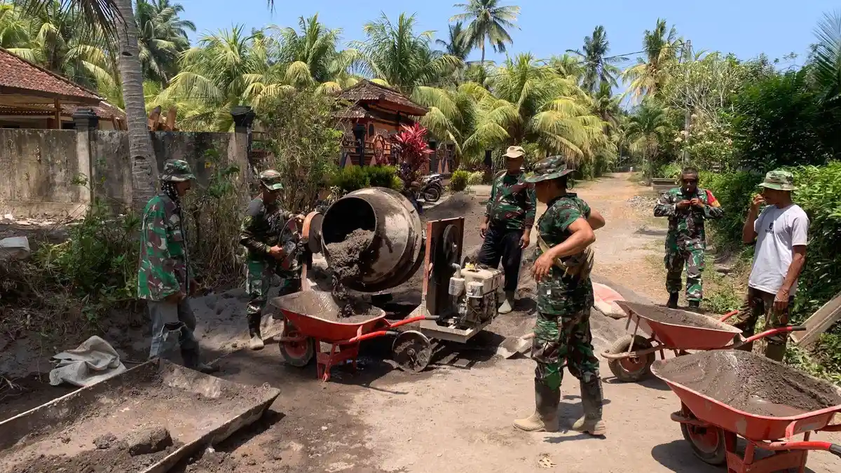 Gercep, Jelang Pembukaan TMMD ke-118 Jembrana, Senderan Siap Antisipasi Hujan