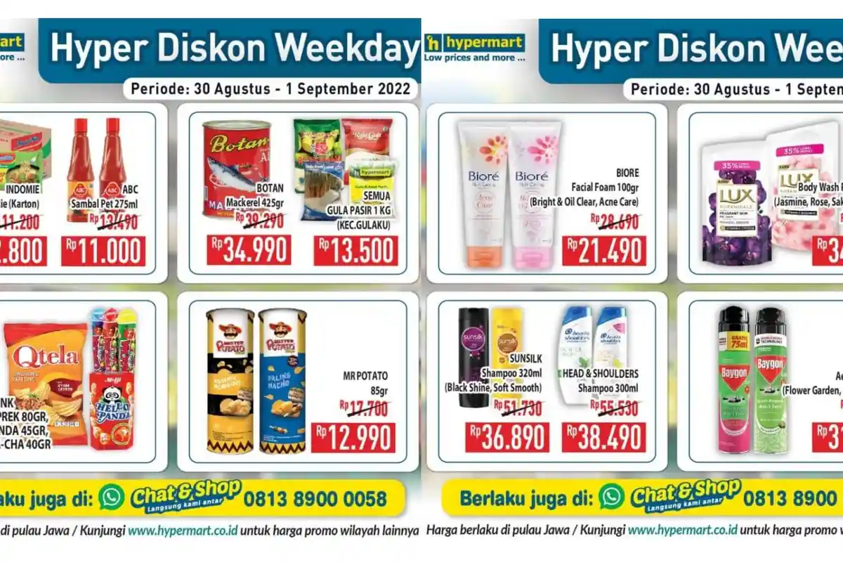 SERBA MURAH, Promo Hypermart 1 September 2022, Minyak Goreng Telur Ayam Ada Potongan, Susu Hemat