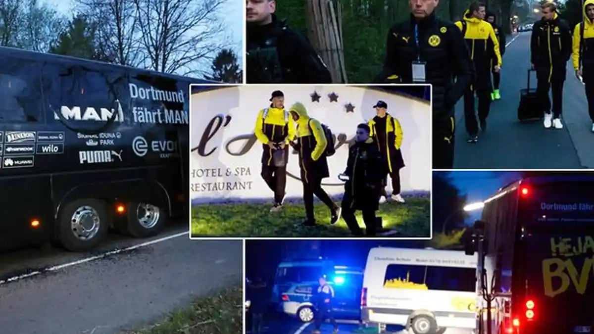 Foto-foto Bus Borussia Dortmund yang Dihantam Tiga Bom
