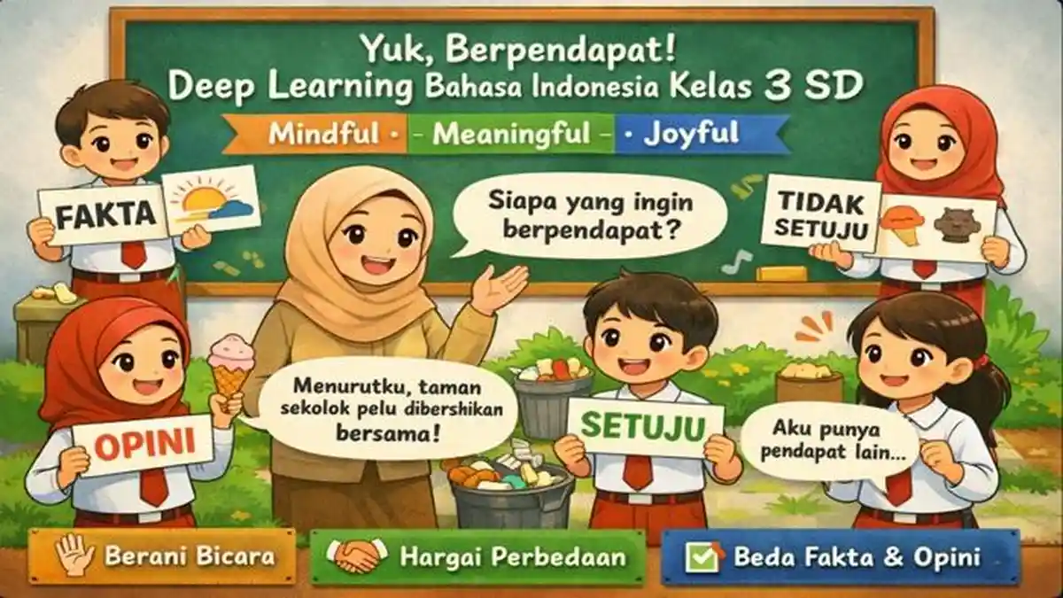 Contoh Modul Ajar Deep Learning Bahasa Indonesia Kelas 3 SD Bab 2 Yuk, Berpendapat Kurikulum Merdeka - Sripoku.com