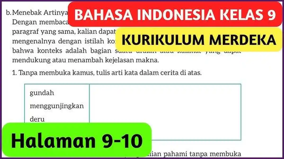 Kunci Jawaban Bahasa Indonesia Kelas 9 Halaman 9-10 Kurikulum Merdeka: Yang Lebih Penting dari Aku