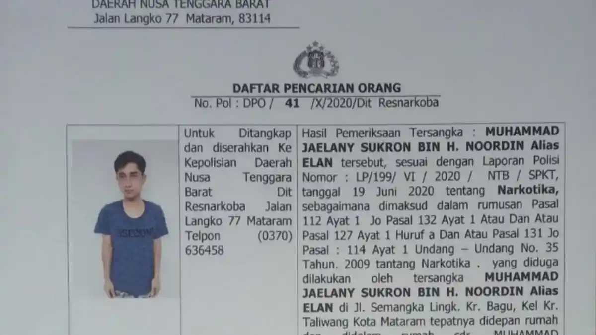 DPO Kasus Narkoba Polda NTB Diciduk di Buleleng