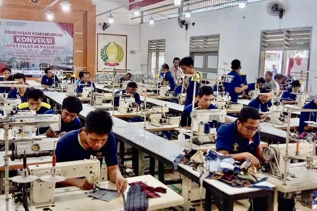 100 WBP Lapas Pasuruan Ikut Program Pembinaan Kemandirian Menjahit Konveksi