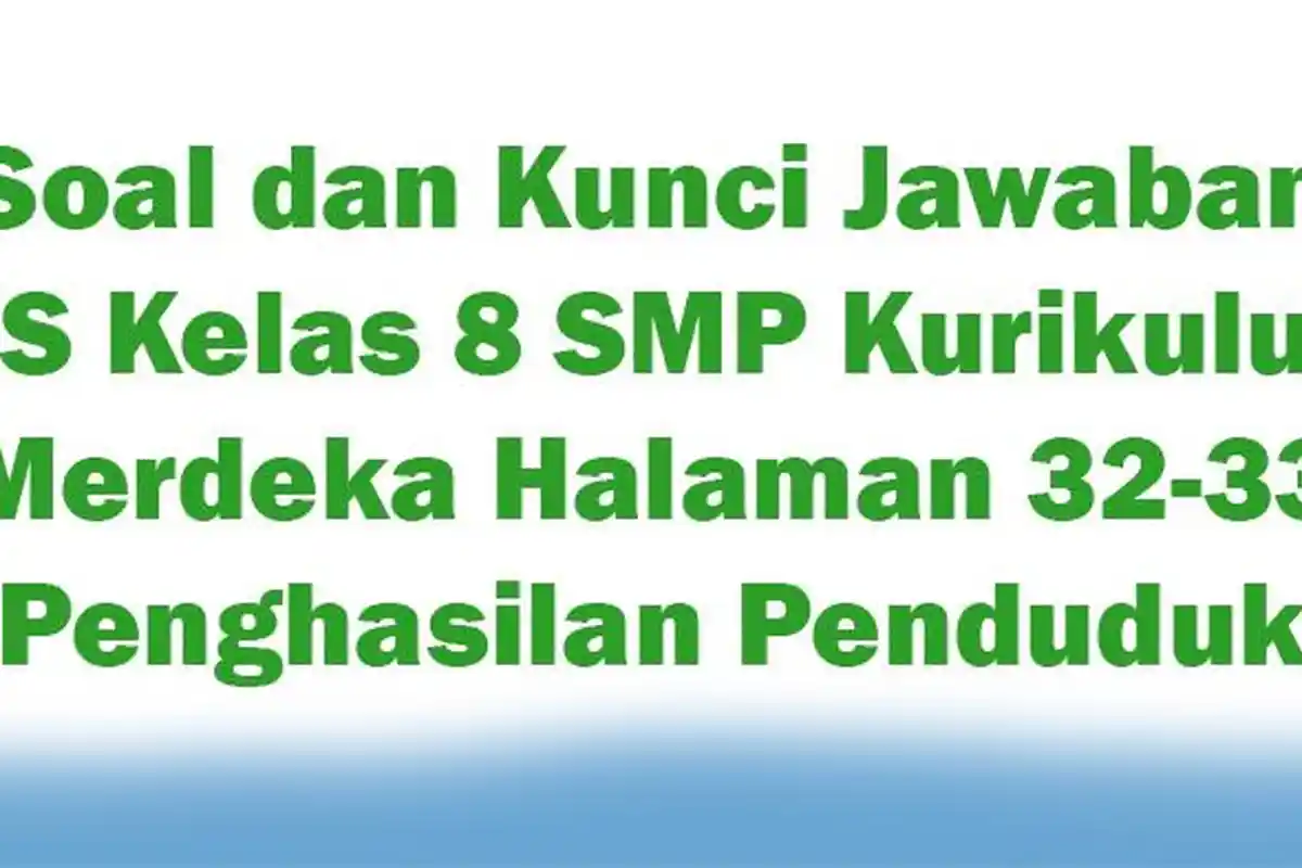Soal dan Kunci Jawaban IPS Kelas 8 SMP Kurikulum Merdeka Halaman 32-33 Penghasilan Penduduk