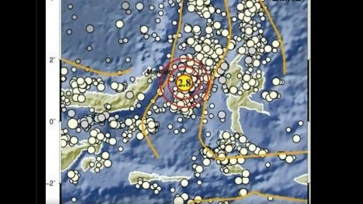 BMKG Melaporkan Gempa Bumi Berkekuatan Magnitudo 2,8 di Bitung, Sulawesi Utara, Rabu 8 Juli 2026 - Tribunmanado.co.id