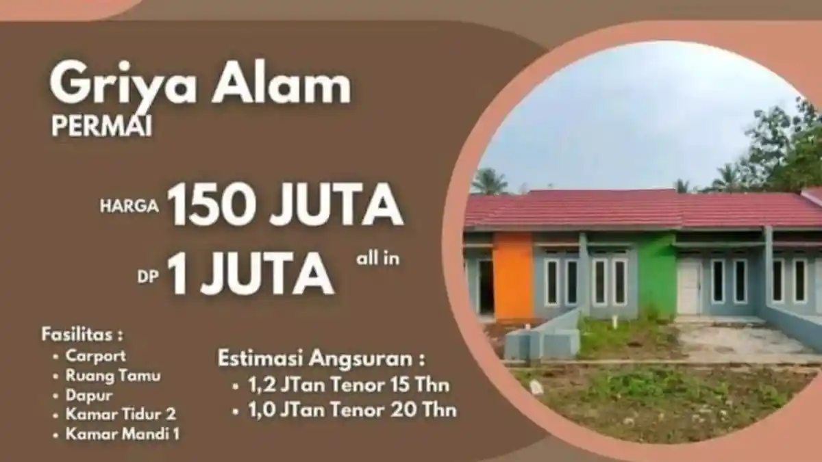 Info Rumah Subsidi, Perumahan Griya Alam Permai Cicilan Mulai Rp 1 Jutaan