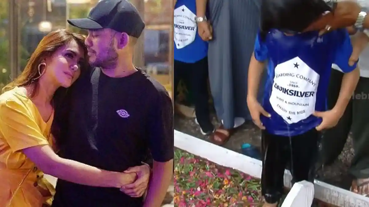 Lewat 40 Hari, Anak Herman Seventeen Dimandikan di atas Makam sang Ayah, Ada Kisah Haru di baliknya