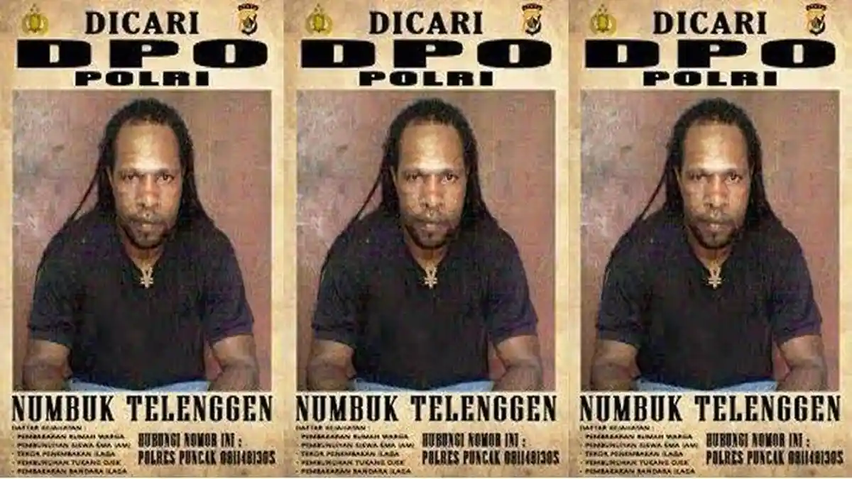 Profil Pimpinan KKB Papua Numbuk Telenggen yang Diduga Bacok Tukang Ojek