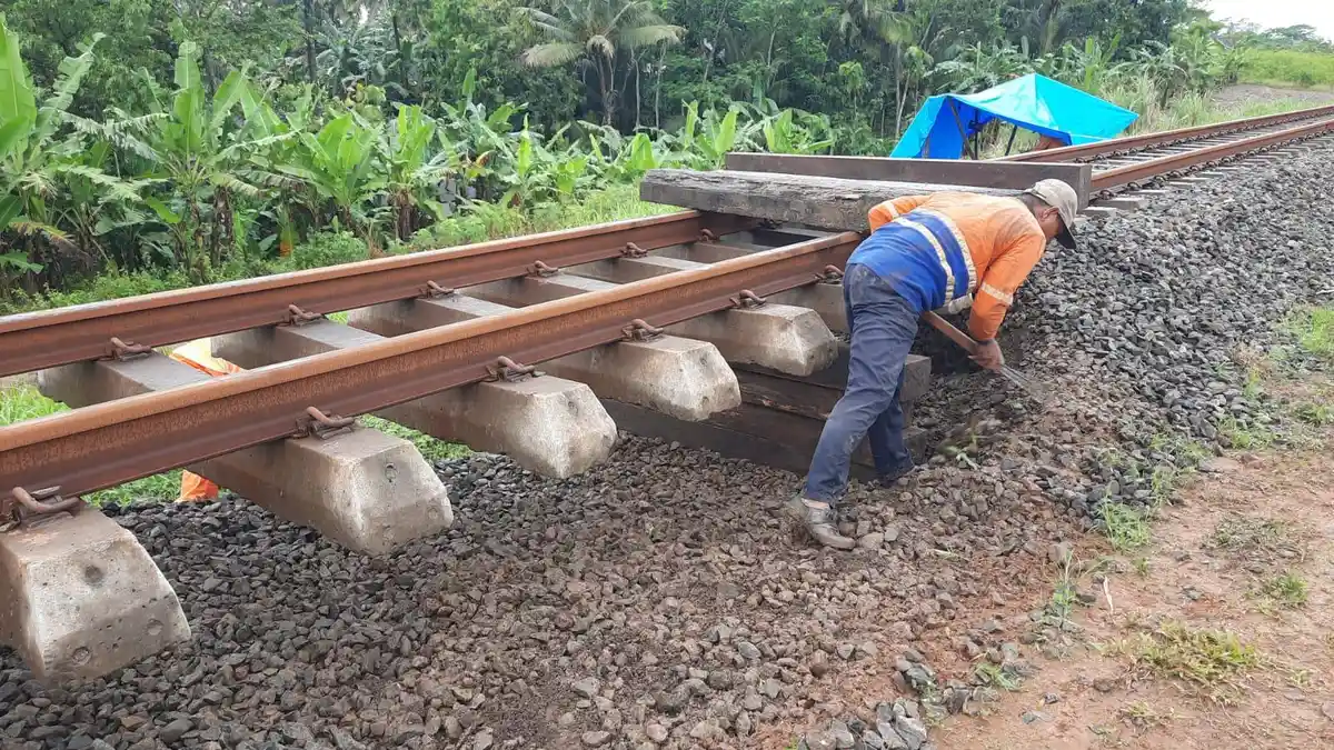Jalur Petak Jalan Jeruklegi-Kawunganten Cilacap Ambles, Ini Kereta Api yang Mengalami Keterlambatan