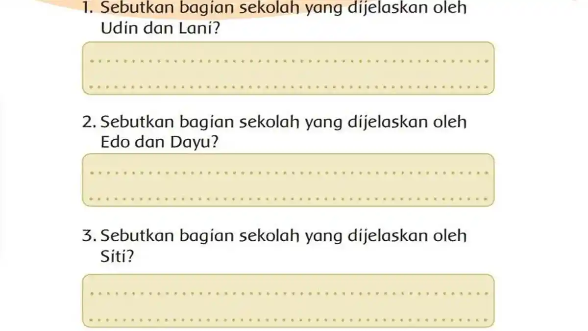 Kunci Jawaban Tema 8 Kelas 3 Halaman 174 Kurikulum 2013: Bagian Sekolah