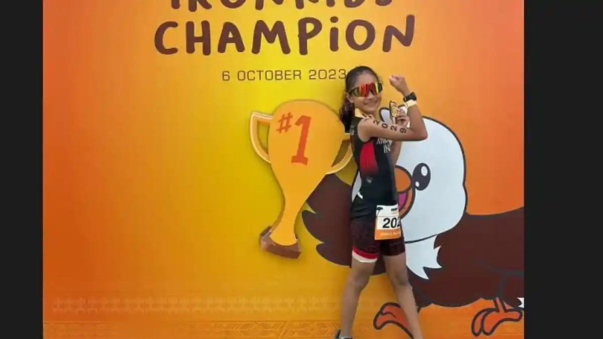 Atlet Belia Kota Medan, Khalilah Azzura Nasution Raih Emas di Ironkids Malaysia
