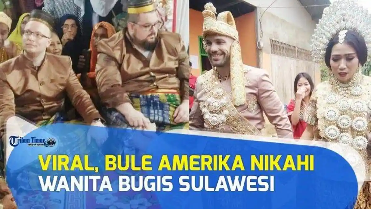 VIRAL Bule Amerika Ini 'Cengengesan' Pakai Baju Adat Bugis saat Nikahi Wanita Sulawesi