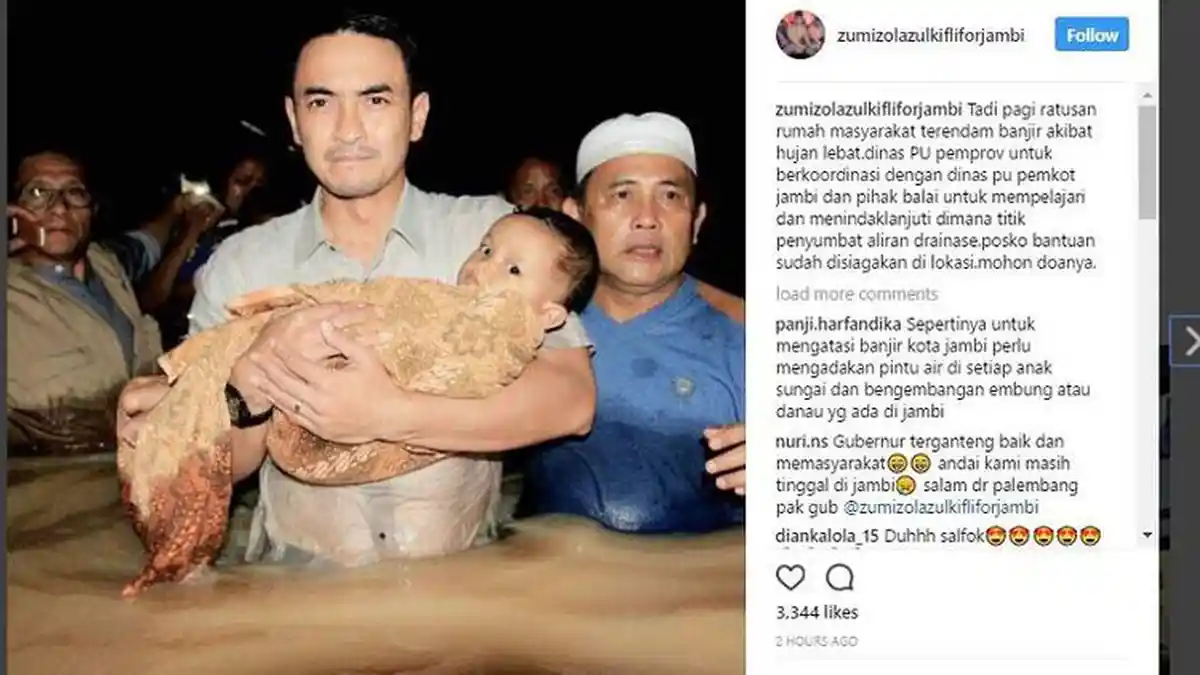 Gubernur Zumi Zola Terobos Banjir Selamatkan Anak-anak