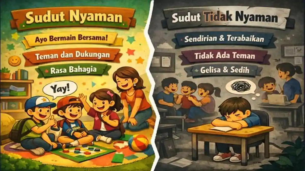 Jawaban T3.2.1. Aktivitas 1 Refleksi Sudut Nyaman vs Sudut Tidak Nyaman bagi Murid Baru di Kelas - Sripoku.com