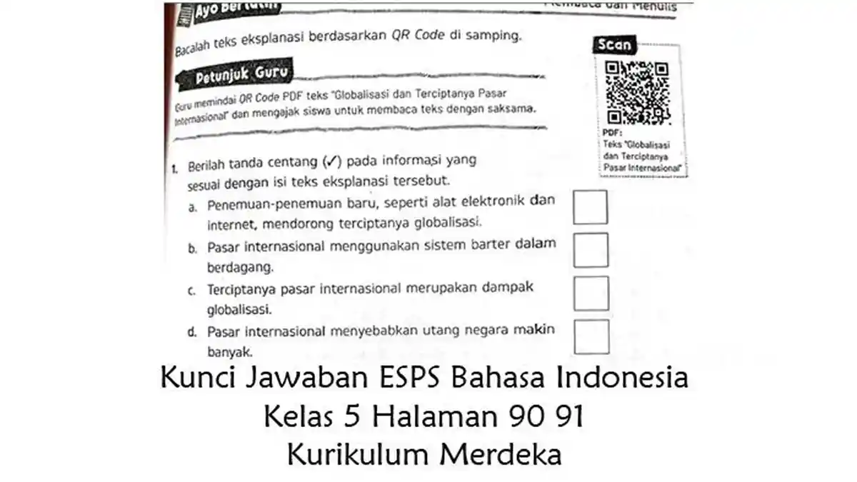 Kunci Jawaban ESPS Bahasa Indonesia Kelas 5 Halaman 90 91 Bab 5 ...