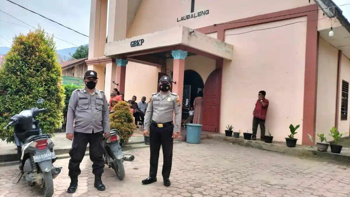 Kebaktian Mingguan, Polres Tanah Karo Lakukan Pengamanan