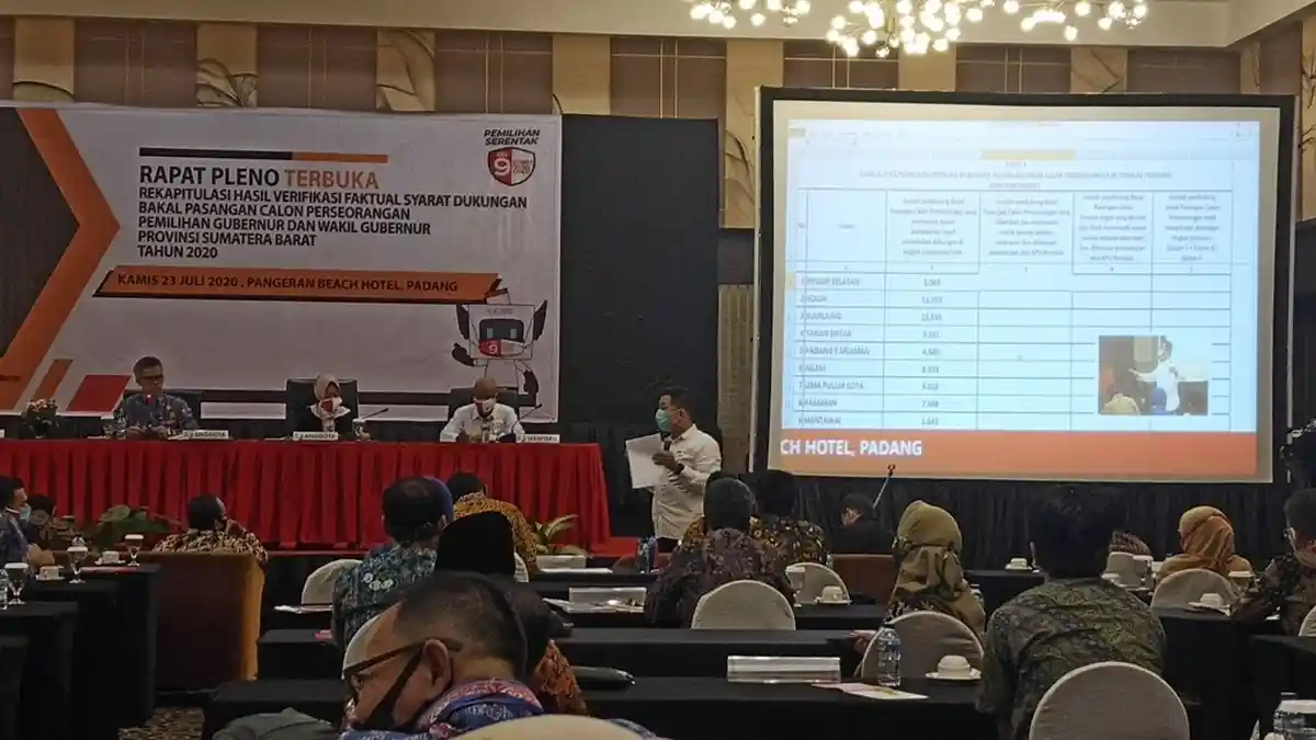 KPU Sebut Verifikasi Faktual Dukungan Fakhrizal-Genius Umar Cuma 130.256, Tim LO Sampaikan Protes