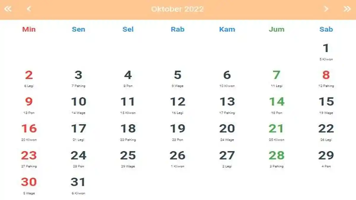 Kalender Jawa 12 Oktober 2022, Weton Rabu Legi Berwatak Galak