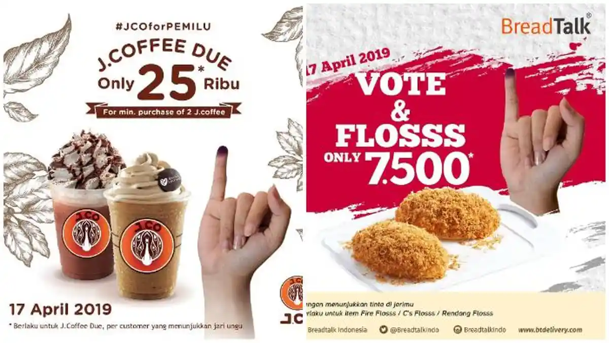 Berbagai Diskon dan Promo Menarik Spesial Pemilu, Cukup Tunjukkan Jari Bertinta Ungu