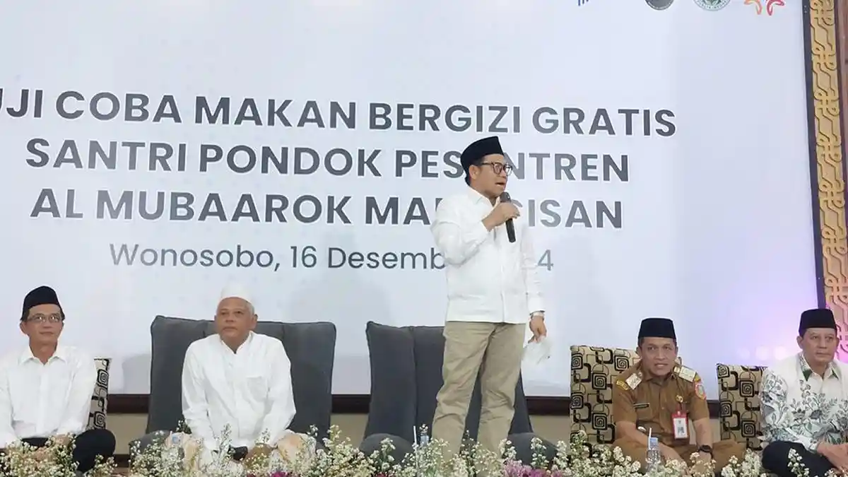 Cak Imin Tinjau Uji Coba Makan Bergizi Gratis di Ponpes Wonosobo