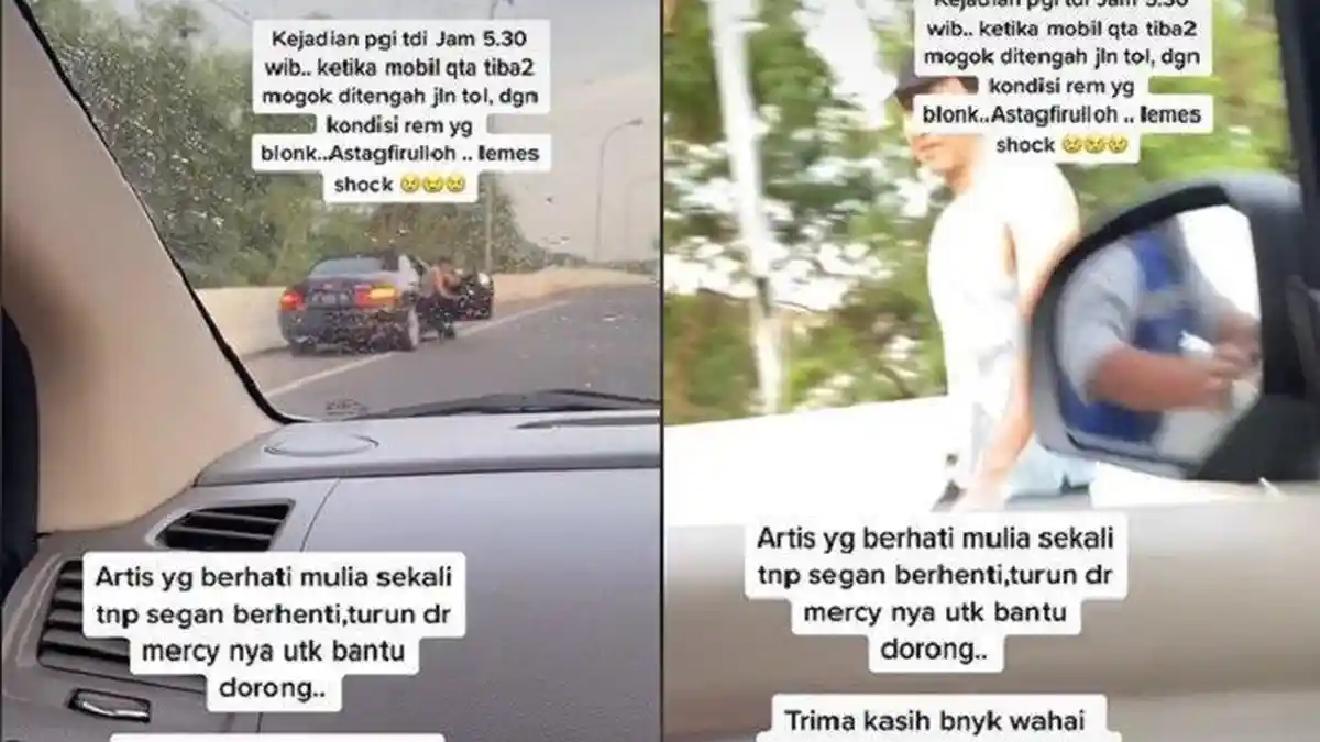 Pengemudi Ini kaget, Pria yang Turun dari Mercy Bantu Dorong Mobil Mogok Ternyata Aktor Terkenal