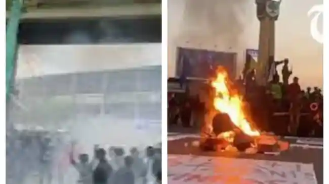 Demo Mahasiswa di Berbagai Daerah: Bakar Ban di Tugu Kartasura, Ricuh di Kantor DPRD Sulut