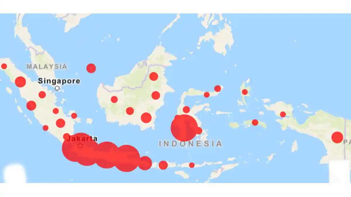 Daftar Sebaran Wilayah Kasus Positif Baru Virus Corona Covid-19 di Indonesia