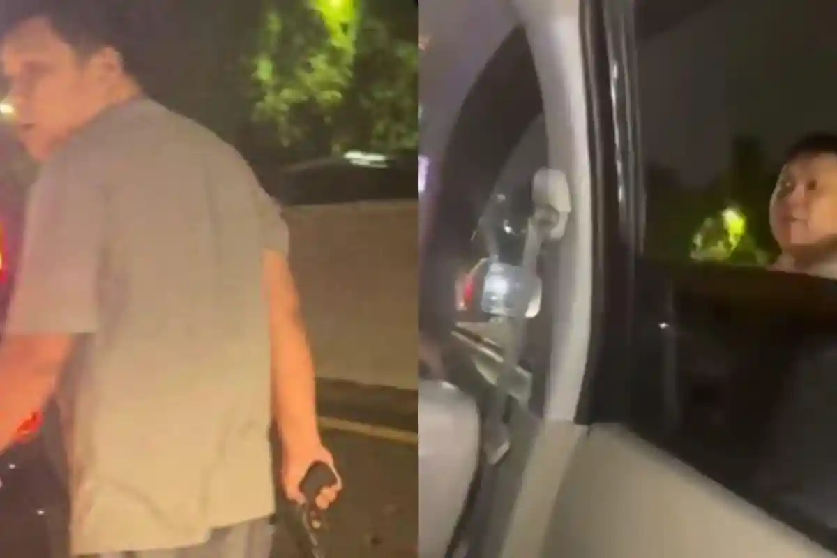 Tampang Pria Arogan Kendarai Mobil Plat Polri Sambil Tenteng Senpi Hingga Pukuli Pengendara di Jalan
