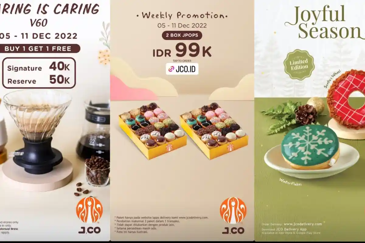 Jangan Terlewat! PROMO J.CO 10-11 Desember 2022, Dapatkan Lezatnya 2 Kotak JPop dengan Harga Spesial