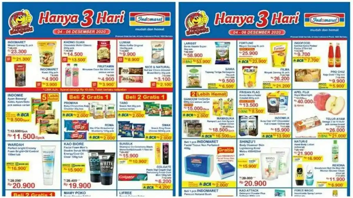 PROMO JSM INDOMARET Minggu 6 Desember 2020 Minyak Goreng dan Snack Beli 2 Gratis 1 Tinggal Hari Ini!