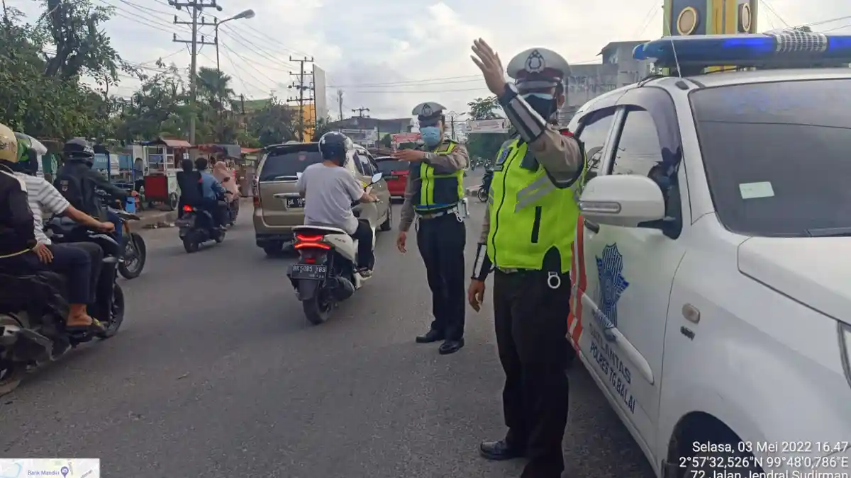Cegah Laka Lantas, Balap Liar dan Kejahatan, Sat Lantas Polres Tanjungbalai Laksanakan Patroli Sore