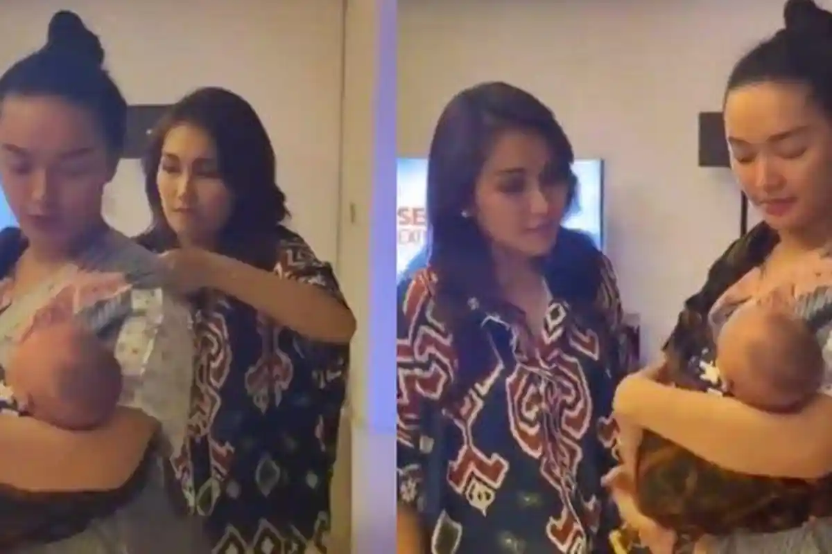 Artis Ayu Ting Ting dan Adit Jayusman Tengok Anak Zaskia Gotik
