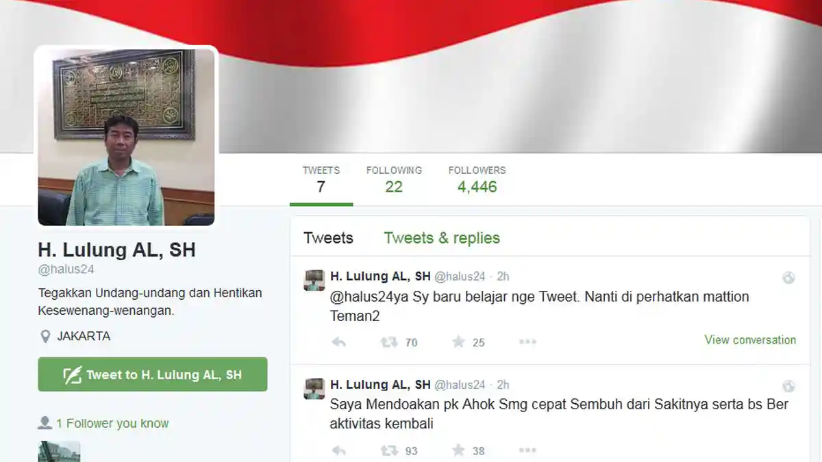 Ahok Puji Haji Lulung Punya Akun Twitter