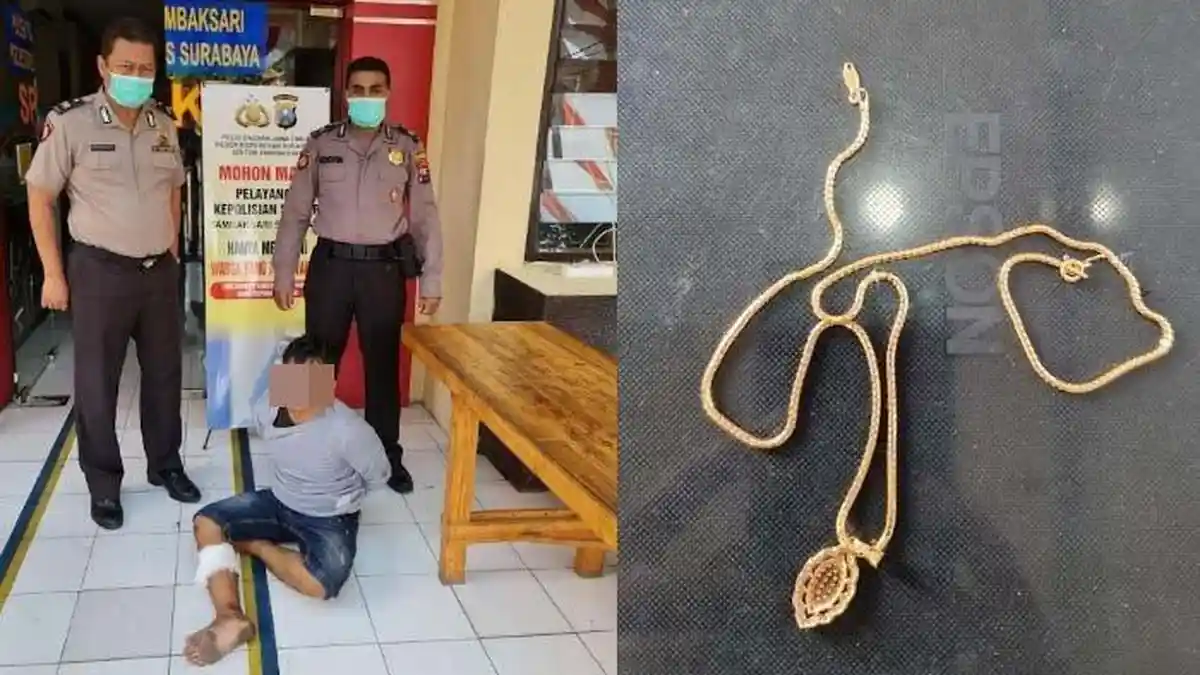 Dikejar Korbannya Sambil Berteriak Maling, Jambret Kalung di Surabaya Dihadiahi Timah Panas Polisi 