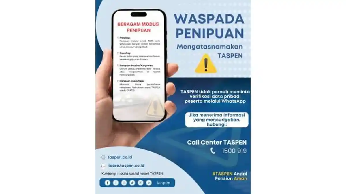 TASPEN Imbau Peserta Waspadai Modus Penipuan Pembaruan Data via WhatsApp