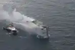 Upaya Pemadaman Kapal Kargo Terbakar di Laut Belanda
