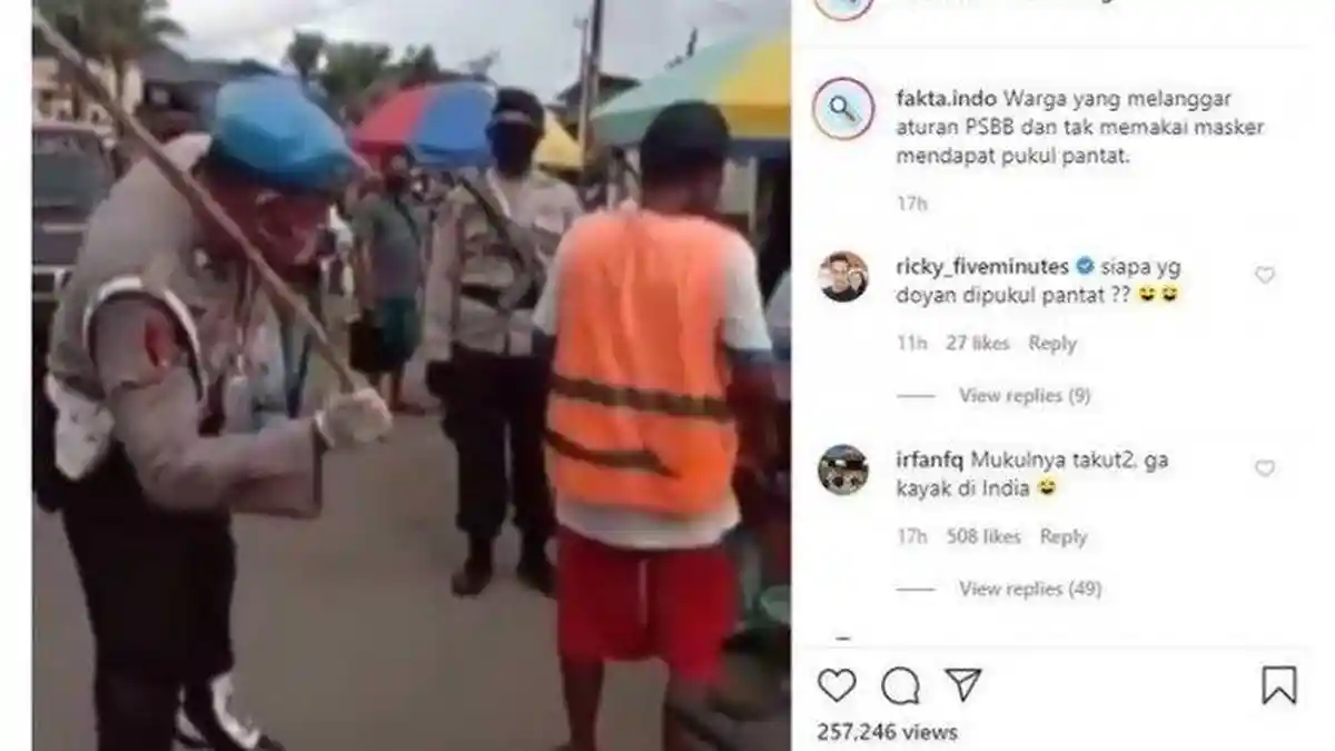 POPULER VIDEO Oknum Polisi Pukuli Warga Pakai Rotan karena tak Pakai Masker