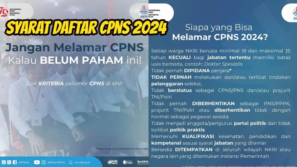 Syarat Daftar CPNS 2024, 250.407 Formasi Dibutuhkan, Pilih Instansi yang Paling Sepi Peminat