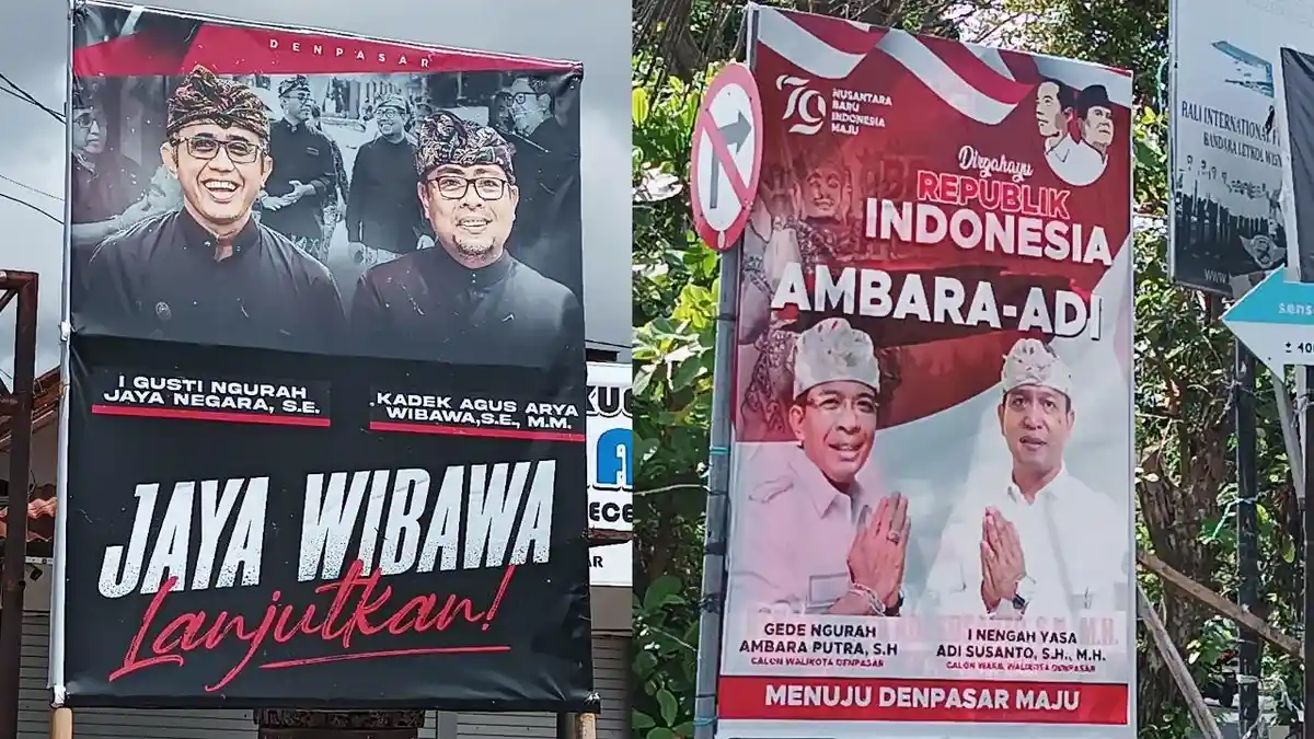 Satpol PP Denpasar Minta Tim Pemenangan Paslon Turunkan Baliho Sendiri