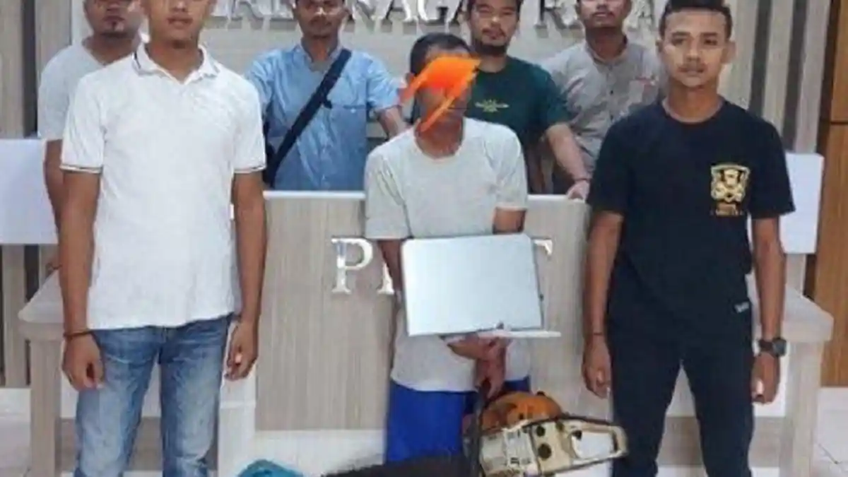 Polisi Nagan Bekuk Maling Spesialis Rumah Kosong, Barang Buktinya Gergaji Mesin