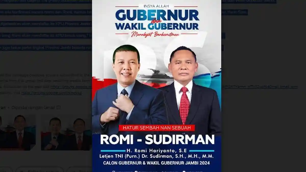 Pilgub Jambi - Siap-Siap, Romi-Sudirman Daftar ke KPU Jambi Pukul 13.00 WIB