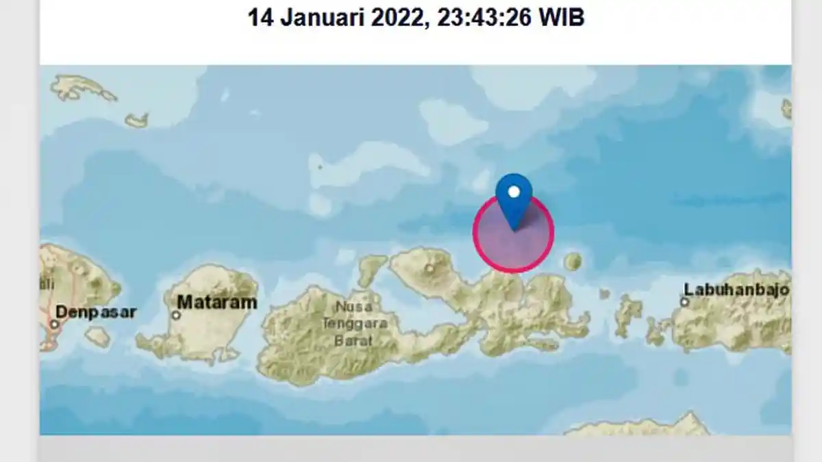 Gempa Terkini 5.0 SR, Info BMKG Guncang Wilayah NTB, Terjadi Tadi Tengah Malam