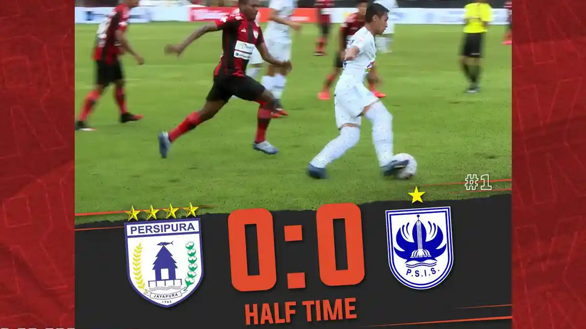 Hasil Persipura vs PSIS Semarang, Babak I Berakhir, Tak Ada Gol Tercipta Skor 0-0